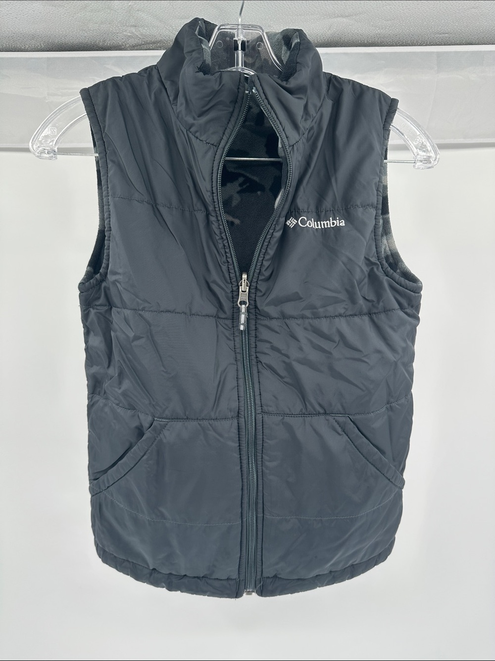 Columbia Kids Black & Camo Reversible Quilted Puffer Vest